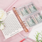 HASTHIP Envelopes Challenge Binder for 100 Day Saving Goals with $5050 Tracker Sheet | A5 PVC Sakura Organizer