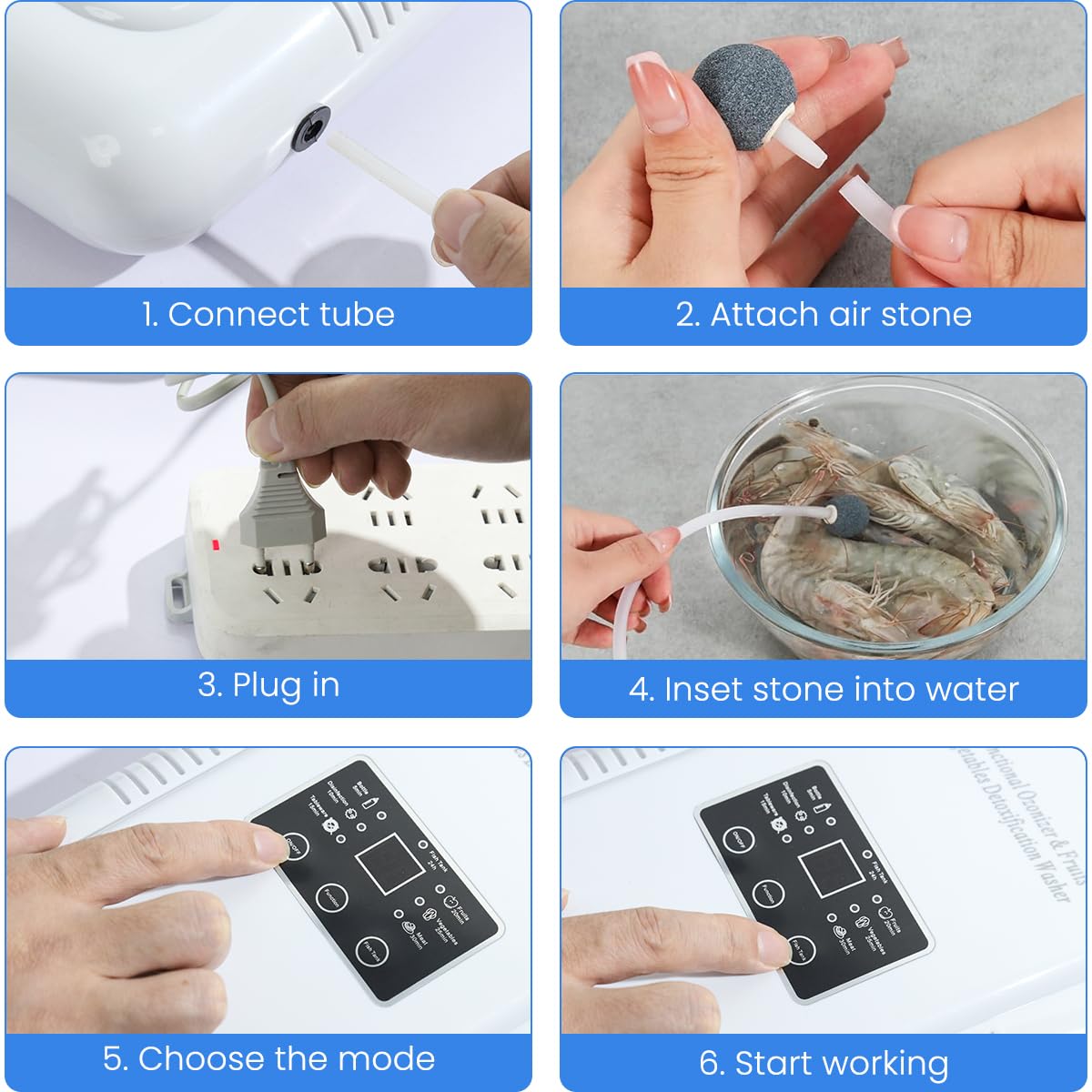 HASTHIP® Ozone Generator with Timer Multi-functional Ozone Generator for Air Purification, Water Treatment, Vegetable Cleaning 600mg/h Ozone Generator Machine for Purifying Water for Cleaning