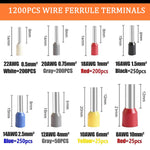 HASTHIP Electronic Wire Ferrules Kit 3600pcs for AWG23‑7 with Copper Crimp Connectors | Insulated Pin End Terminals for Electrical Wiring