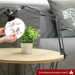 HASTHIP Embroidery Hoop Holder for DIY Craft with 13.7 in Flexible Arms and Screw-Fixed Desk Clamp