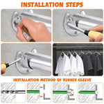 HASTHIP Wardrobe Hanging Rod Mounts for Closet Rods up to 1 in with Screw Mount Stainless Steel | 2Pcs Set