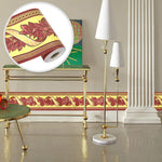 HASTHIP Waterproof Floral Wall Stickers for Kitchen and Bathroom 3.9 in × 29.5 ft PVC Border | Reddish Brown Self Adhesive Trim