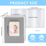 HASTHIP Photo Album for Family Memories with 72 Pockets featuring Clear Cover Window | 6 in Flax Cloth Hardcover 12x16.5cm
