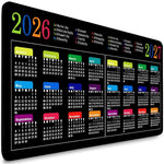 HASTHIP® Alfombrilla de Ratón Calendario 2026 80x30 cm Grande con Base Antideslizante,Escritorio Oficina y Hogar,Diseño Colorido Mensual Suave y Duradera para Teclado Ratón