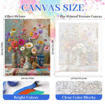 HASTHIP Paint by Numbers Kit for Adults and Kids with Brushes and Pigments 40x50cm | Retro Wildflower Bouquet Canvas Art Set