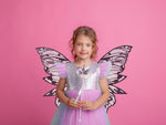 HASTHIP® Alas de hada doradas grandes, disfraz mariposa con alas transparentes brillantes para Halloween