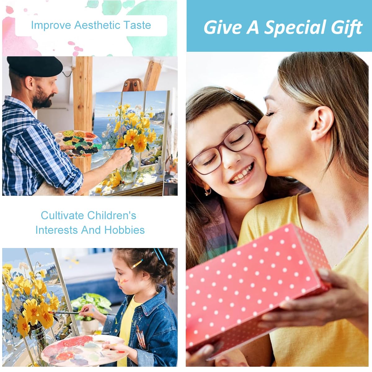HASTHIP Paint by Numbers Kit for Adults with Acrylic Pigments and Tools | 16x20 in Canvas