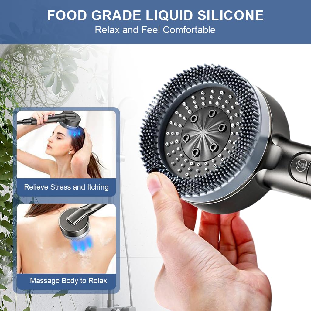 HASTHIP Hand Shower for Bathroom with 1.5m Hose and Silicone Massager Ring | 3 Spray Modes
