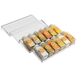 HASTHIP Countertop Seasoning Jar Racks for Kitchen Organization with 4 Tier Stepped Display and Clear Acrylic 11x19 in | Stable Anti Skid Base