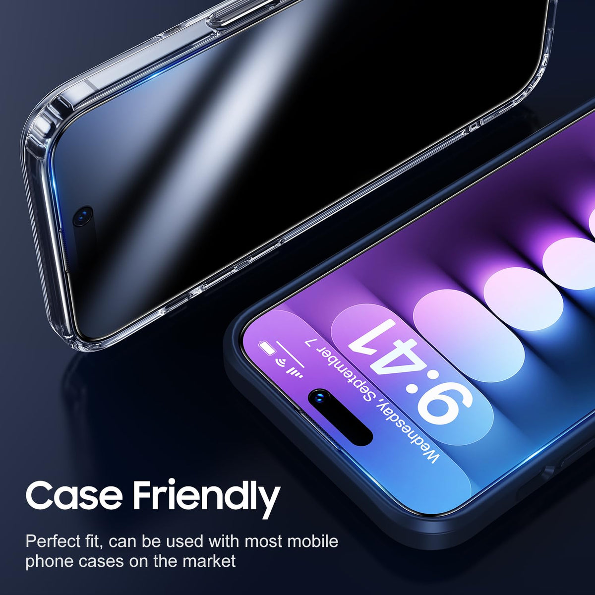 HASTHIP® 2 Pack for iPhone 15 Pro Max Privacy Screen Protector, [Automatic Dust Removal] 6.7 inch 9H Full Coverage Tempered Glass Flim Anti-Spy Bubble-Free Case Friendly