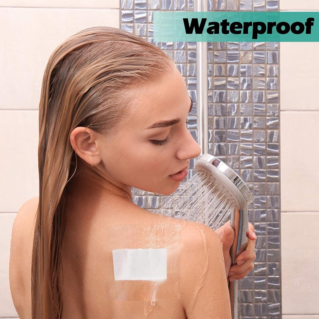 HASTHIP® 50 Piezas Apósitos Transparentes Impermeables 4x4 Pulgadas,Película de PU Adhesiva para Curación de Heridas,Cuidado Tatuajes Mascotas o Personas Film Protector Transpirable y