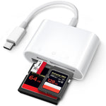 HASTHIP® USB C SD Card Reader for 15/iPad/Mac, ChiaoPio USB C to SD CF, Type C Memory Card Adapter with Compact Flash/CF/SD/MicroSD Slots Compatible with iPad MacBook Pro/Air/Mini Mac Laptop-White