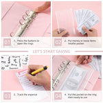 HASTHIP A6 PU Leather Binder Organizer Set for Budgeting with 6 Ring Refillable Design and 8 Cash Envelopes