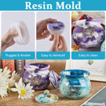 HASTHIP Jar Resin Molds for DIY Jewelry Storage and Home Décor featuring Lid Mold | Flexible Silicone for Easy Demolding