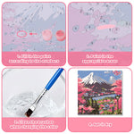 HASTHIP Paint by Numbers Kit for Adults and Kids with Brushes and Numbered Pigments 20x20cm | Mount Fuji Cherry Blossom Canvas Painting Set