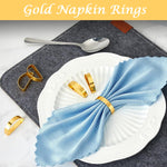 HASTHIP Napkin Rings for Dining Table featuring Golden Semicircle Design and 24PCS Set