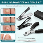 HASTHIP 5-Piece Ingrown Toenail Clipper Set, Stainless Steel Nail Care Tools