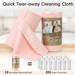 HASTHIP® 30-Count Reusable Kitchen Cleaning Cloths 8.8'' Square Dishcloth, Pre-Cut Polyester Wash Cloths for Dishwashing, Wiping & General Cleaning, Pink