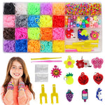 HASTHIP® 1150+ Loom Bands Kit, 20 Colors Rubber Band Bracelet Making Set for Girls, DIY Jewelry Craft Kit with Charms, Beads, Crochet, Hooks, Loom and Clips, Gift for Kids Crafts