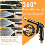 HASTHIP® High Pressure Water Spray Gun 7.2 inches Heavy Duty Metal Pressurized Sprayer Water Gun with 4 Spray Patterns Multi Purpose Water Spray Gun for Car Washing, Gardening, Watering, Irrigation