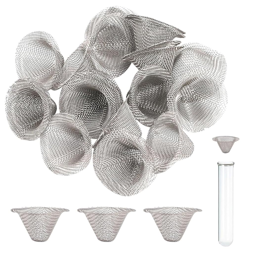 HASTHIP Bong Screens 20 pcs 0.5 inch for Pipe Bowls featuring Cone Shaped Reusable Metal Filters