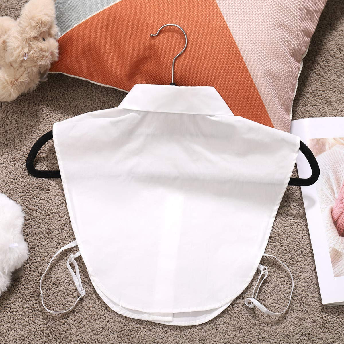 ZIBUYU® Women Detachable Collar White Cotton Half Shirt Detachable False Shirt Collar Women and Girls (Free Size)