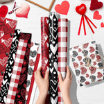 HASTHIP Gift Wrapping Paper for Valentine’s Day and Parties featuring 12 Sheets 26.7x16.7 in | Heart and Love Designs for Craft & Gift Packing