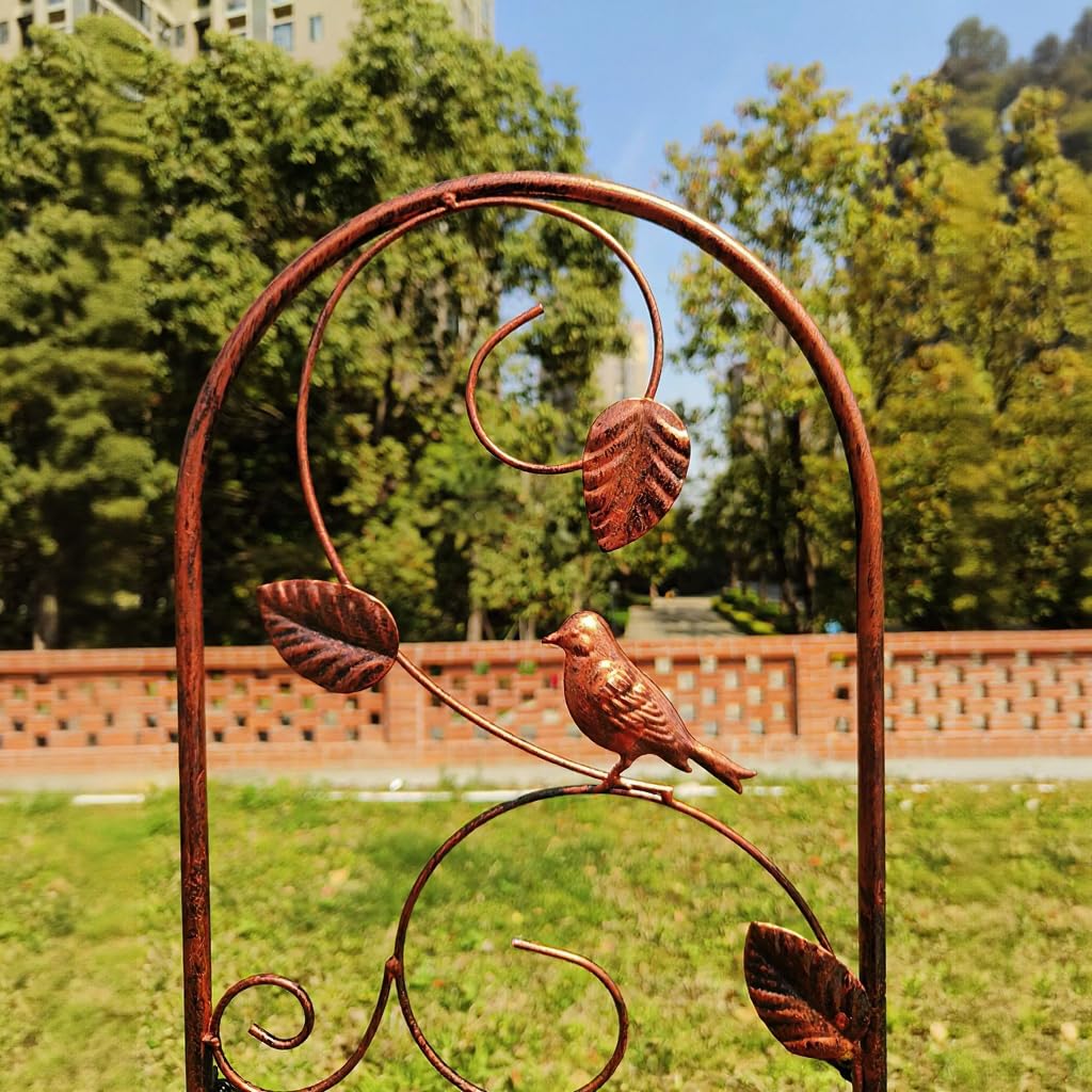 HASTHIP Garden Trellis for Climbing Plants 28cm x 153cm featuring Butterfly and Bird Cast Iron Design