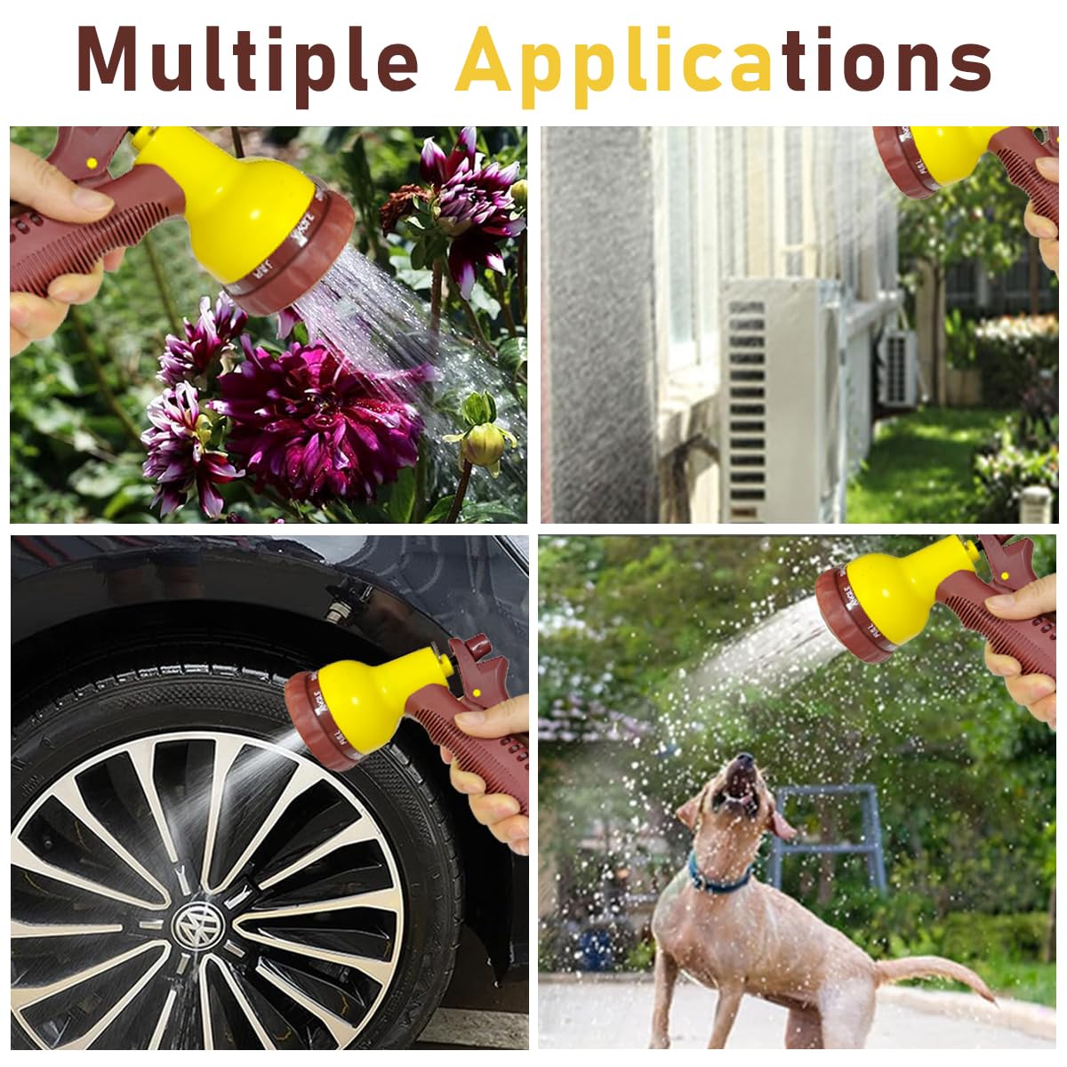 HASTHIP Garden Hose Sprayer for Car and Garden Use featuring Hand Crank Reel 32.8ft | Multi Mode Flow Control