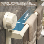HASTHIP Towel Holder for Bathroom 50×15 cm with Dual Hooks featuring Suction Cup Mount | Carbon Steel Rustproof Organizer
