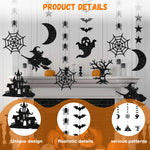 HASTHIP Halloween Spooky Ornaments for Party and Home Decor featuring 6 Designs | Black Paper Hanging Garland