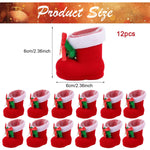 HASTHIP Christmas Stockings for Xmas Tree Hanging Decor 12Pcs 5x6 cm with Drawstring Mesh Liner