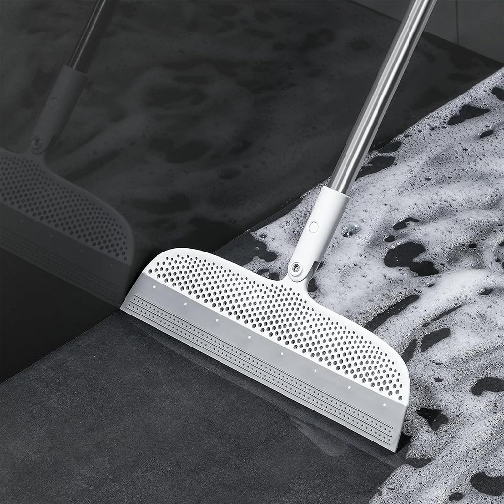 HASTHIP Squeegee Wiper Broom for Wet and Dry Floors featuring 41 in Steel Handle and Flexible Head