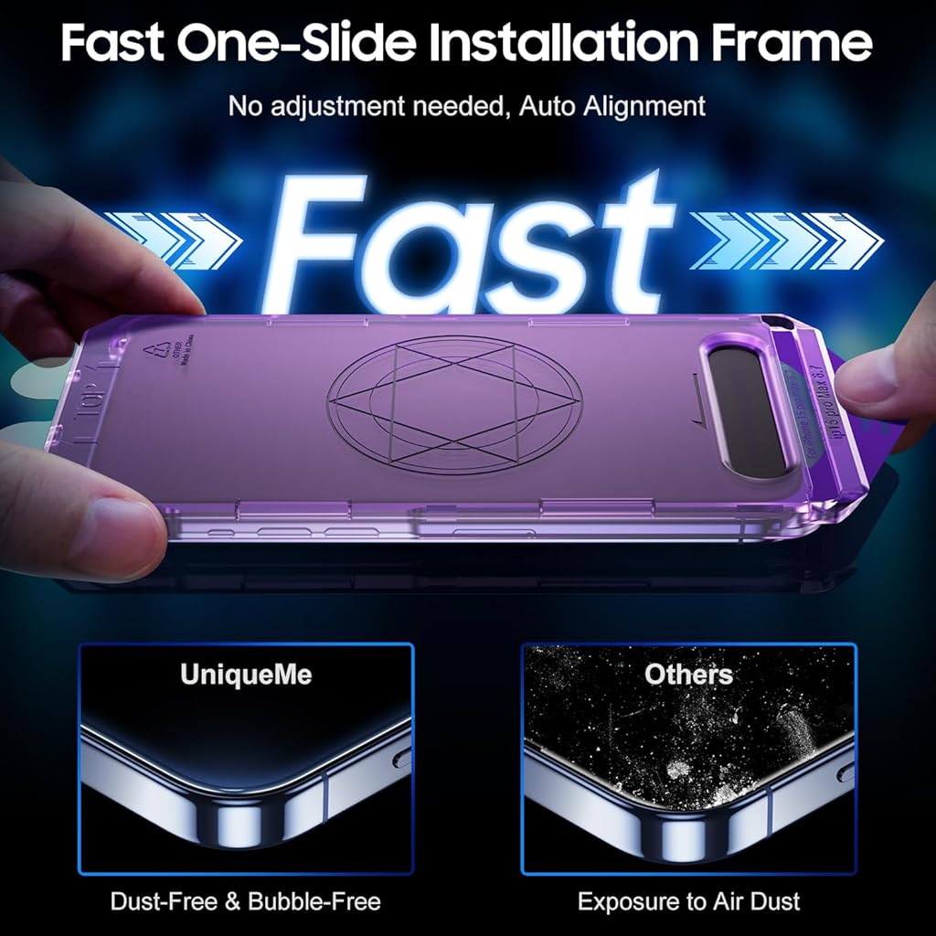 HASTHIP® 2 Pack for iPhone 15 Pro Max Privacy Screen Protector, [Automatic Dust Removal] 6.7 inch 9H Full Coverage Tempered Glass Flim Anti-Spy Bubble-Free Case Friendly