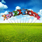 HASTHIP Butterfly Garden Stakes for Outdoor Decor with Flexible Metal Wires and 20 Pcs | Lifelike Plastic Butterfly Ornaments