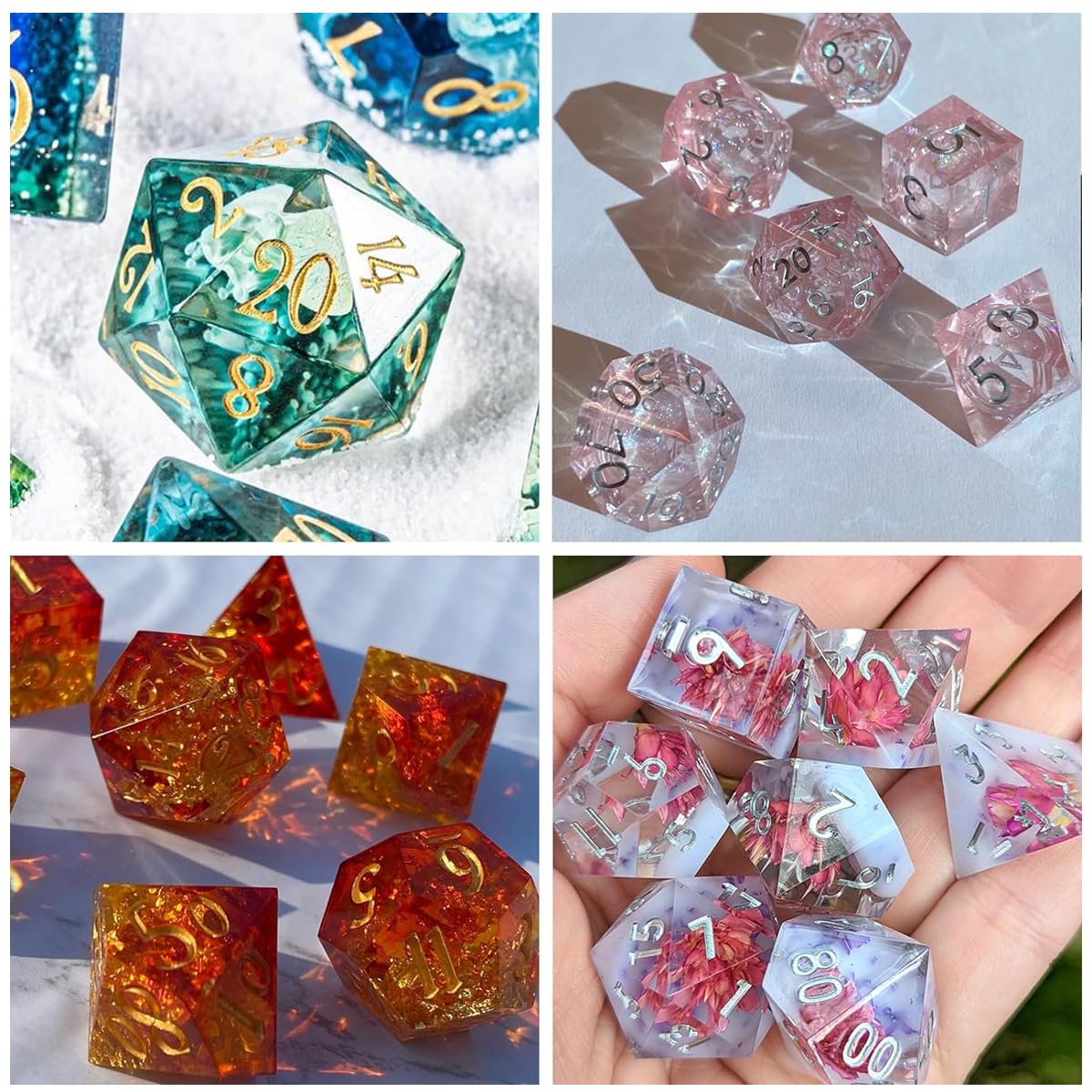 HASTHIP Silicone Dice Molds for Epoxy Resin Casting featuring Multifaceted Design | DIY Art and Gaming Craft Mold