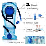 HASTHIP® Mochila de Hidratación 2L Impermeable y Ultraligera,Chaleco de Hidratación Ajustable para Correr,Senderismo Ciclismo y Camping Mochila Transpirable con Bolsa Agua BPA Free