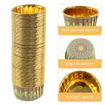 HASTHIP® 50Pcs Mandala Print Golden Cupcake Liners, 3Oz Heat-Resistant Baking Cups, Foil Cupcake Liners Little Baking Cups for Weddings, Birthdays, Baby Showers, Party