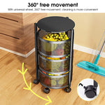 3 Layer Kitchen Rotating Trolley Portable Storage Rack, Rotating Kitchen Trolley, Kitchen Trolley with Wheels for Storage, Vegetable Storage Rack for Kitchen Living Room