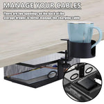 HASTHIP® Black 360-Degree Under Desk Organizer with Cup Holder