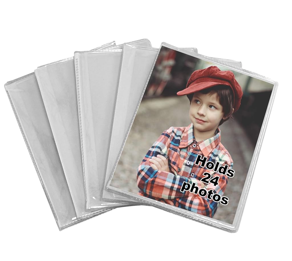 HASTHIP® 40-Photo Clear Cover Photo Albums, 4x6-Inch, 4-Pack to Store and Display Memories, Vacations, Events, Weddings-ClearPlastic