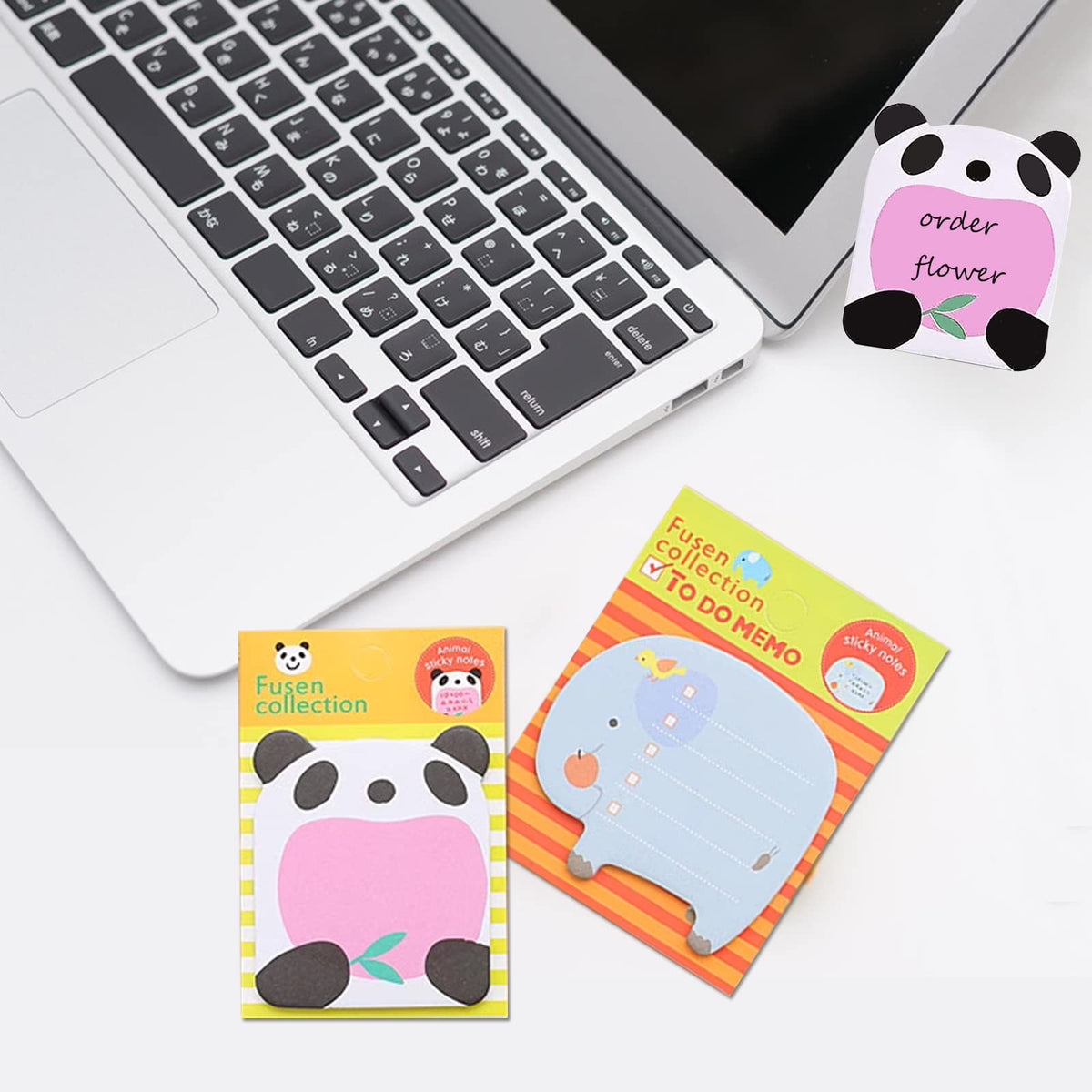 HASTHIP Sticky Notes for School and Office featuring 24 Packs 8 Cartoon Animal Designs | Self-Adhesive Removable Pads for Kids and Adults