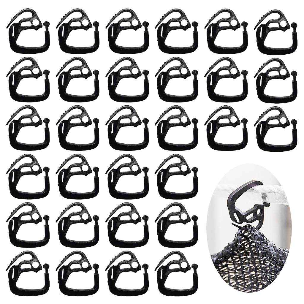 HASTHIP® 30Pcs Plastic Hooks Sun Shade Hanging Clips Plastic Sunshade Clips Universal Sun Shade Hooks for Balcony, Garden, Patio, Camping