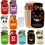 HASTHIP Halloween Treat Bag Fillers for Trick or Treat with 18 Sets 9 Designs | Paper Candy Pouches