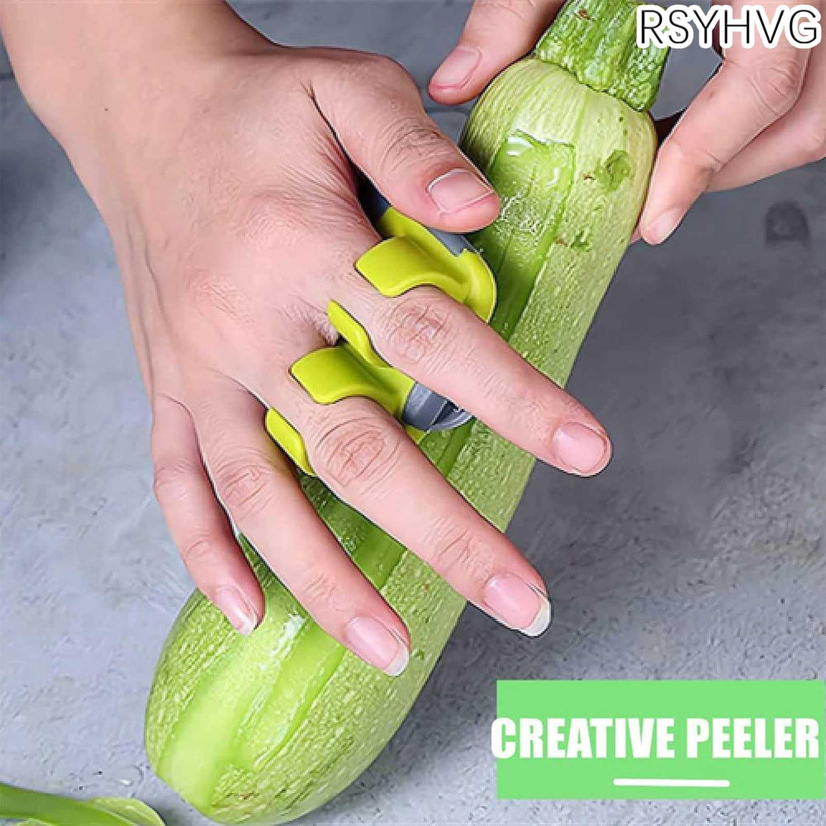 HASTHIP Palm Peeler Set for Vegetables and Fruits featuring Dual Open Sleeve & Stainless Steel Blades | 4 Pcs Silicone Finger Grips