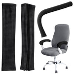 2Pcs Office Chair Armrest Covers, Stretch Chair Armrest Covers, Zipper Chair Slipcover, Removable Arm Rest Covering, Arm Covers Protectors for Office Chair, Game Chair, Wheelchair (Black)