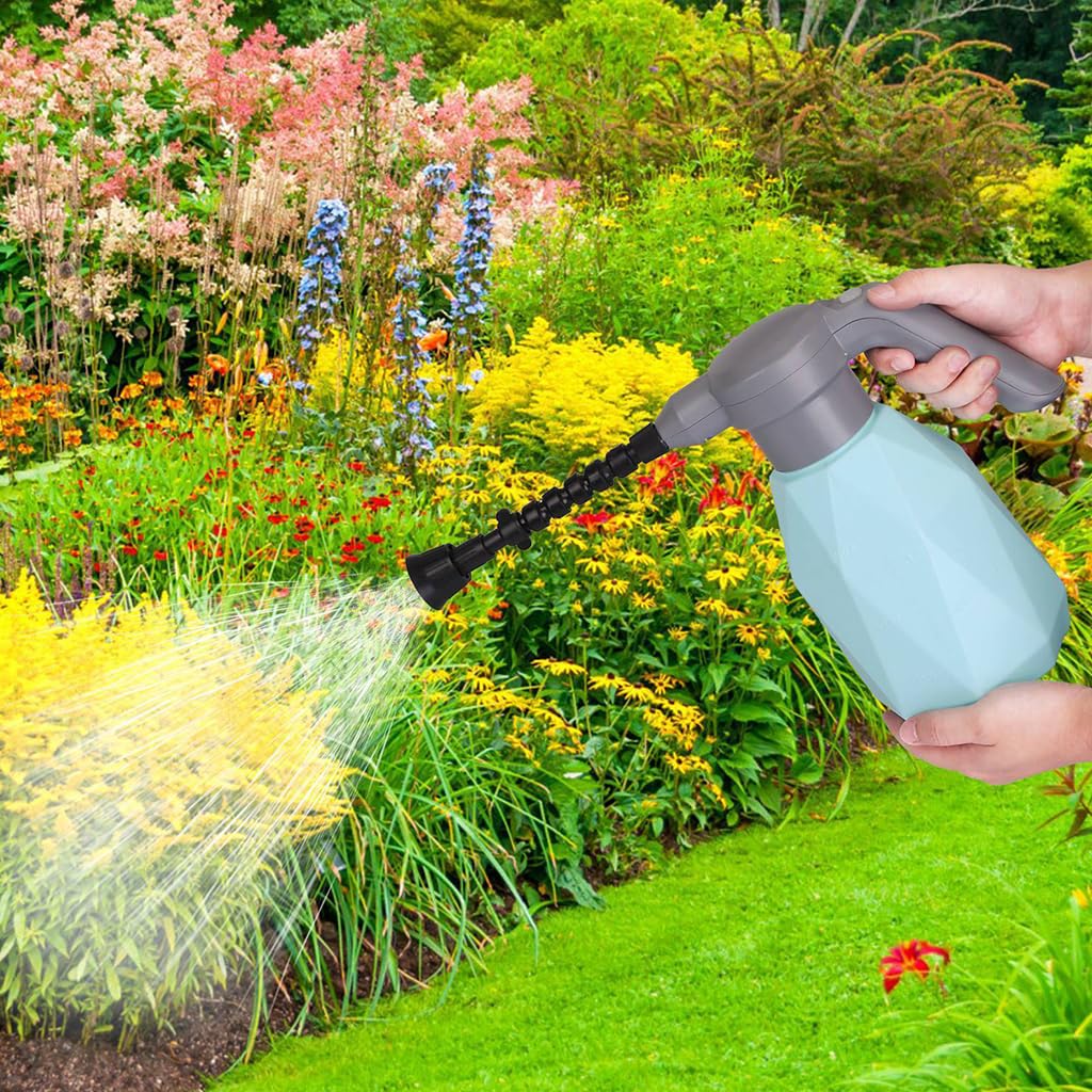 HASTHIP Electric Watering Can for Plants with 2L Capacity and 360° Gimbaled Nozzle | USB Rechargeable Gardening Sprayer