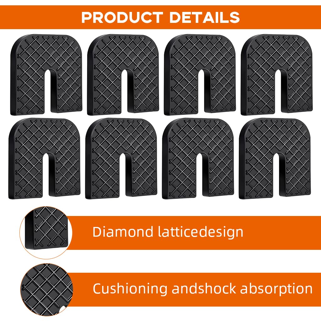HASTHIP Rubber Anti-Vibration Pads for Outdoor Unit Bracket featuring U-Shape Texture 8Pcs 70x70x10mm