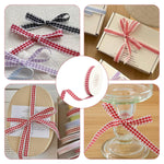 HASTHIP Gingham Plaid Ribbon for Gift Wrapping and DIY Crafts featuring Refined Edge 1cm x 10 Yards | Red and White Checked Decor