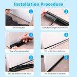 HASTHIP Door Bottom Sealing Strip 37.4 in 2 Pack for Draft Blocking with Self Adhesive | Black PU and PVC Foam Weather Stripping
